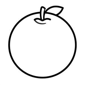 Realistic Minimalist Orange for kids aged 3 to 6 years, thick black outlines, simple large shapes, plain white background, easy to color, no text, centered, kid-friendly illustration
