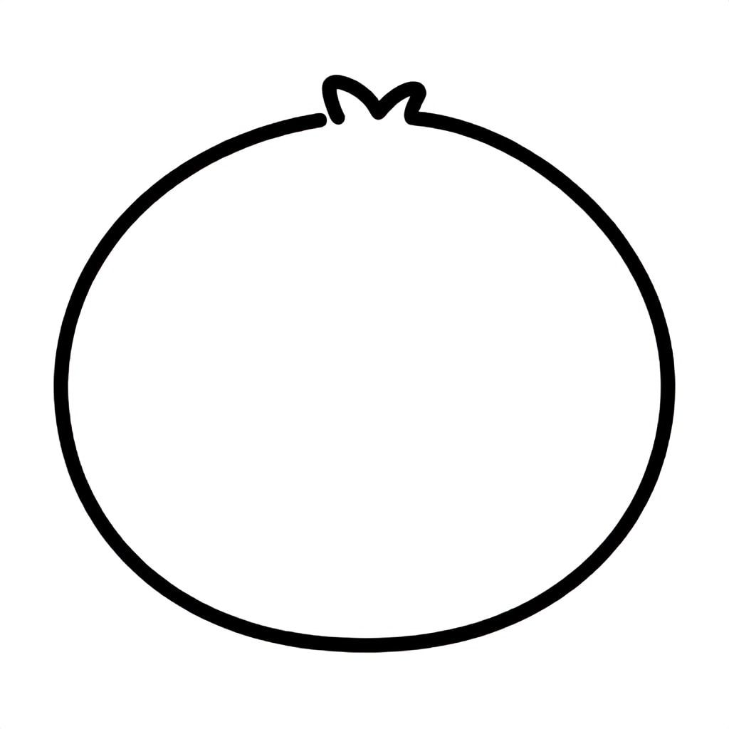 Simple Minimalist kiwi for kids aged 3 to 6 years, thick black outlines, large simple shapes, plain white background, centered on the page, easy to color, no text, no shading, kid-friendly illustration