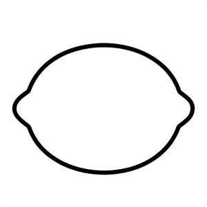 Realistic Minimalist Lemon for kids aged 3 to 6 years, thick black outlines, simple large shapes, plain white background, easy to color, no text, centered, kid-friendly illustration