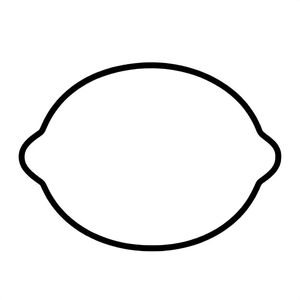 Simple Minimalist lemon for kids aged 3 to 6 years, thick black outlines, large simple shapes, plain white background, centered on the page, easy to color, no text, no shading, kid-friendly illustration