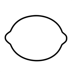 Realistic Minimalist Lemon with sliss for kids aged 3 to 6 years, thick black outlines, simple large shapes, plain white background, easy to color, no text, centered, kid-friendly illustration