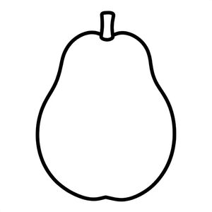 Realistic Minimalist Guava for kids aged 3 to 6 years, thick black outlines, simple large shapes, plain white background, easy to color, no text, centered, kid-friendly illustration