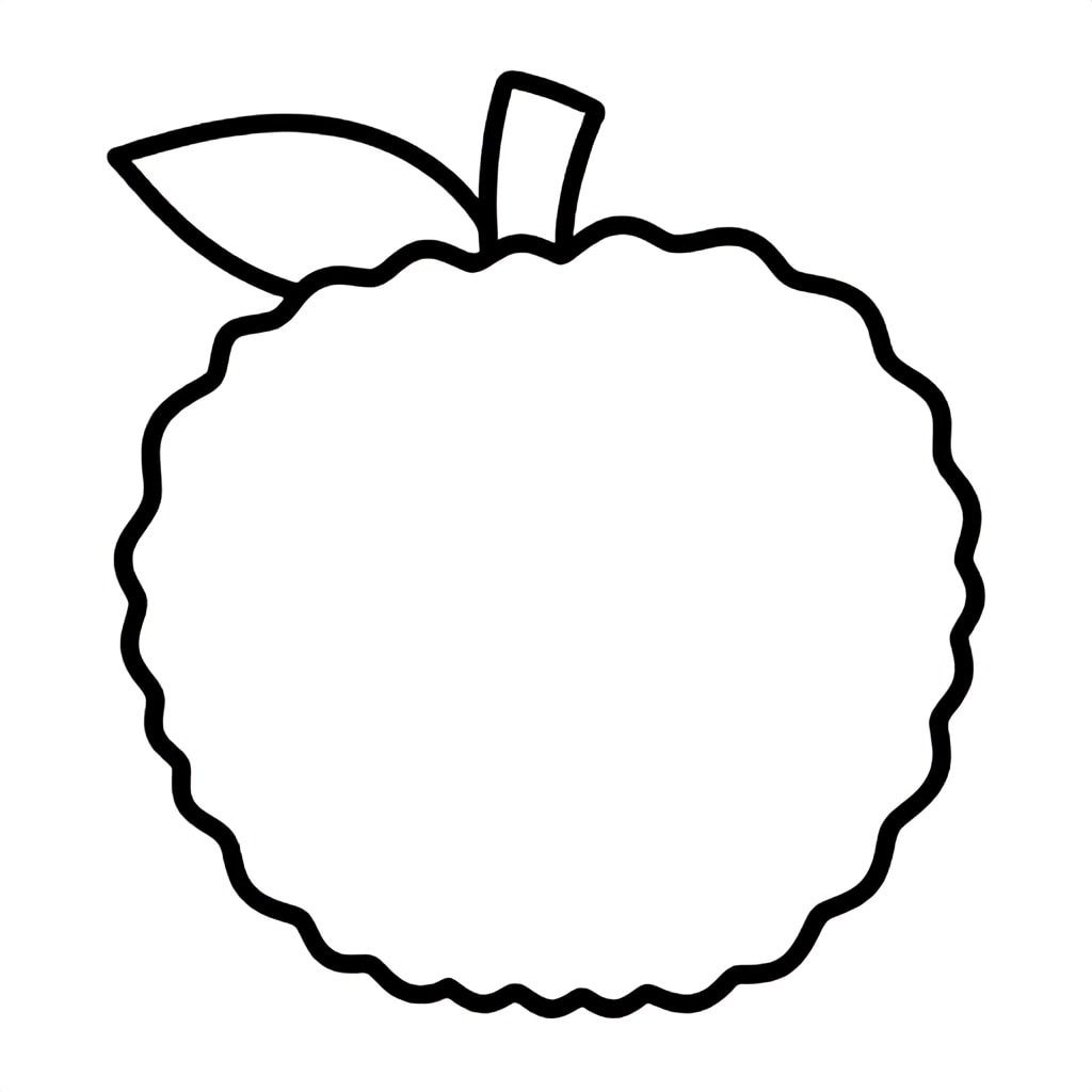 Realistic Minimalist Lycheefor kids aged 3 to 6 years, thick black outlines, simple large shapes, plain white background, easy to color, no text, centered, kid-friendly illustration