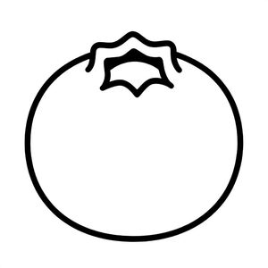 Simple Minimalist Blueberry for kids aged 3 to 6 years, thick black outlines, large simple shapes, plain white background, centered on the page, easy to color, no text, no shading, kid-friendly illustration