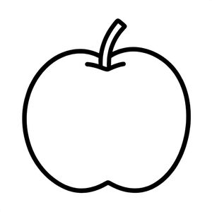 Simple stylized plum for kids aged 3 to 6 years, thick black outlines, large simple shapes, plain white background, centered on the page, easy to color, no text, no shading, kid-friendly illustration