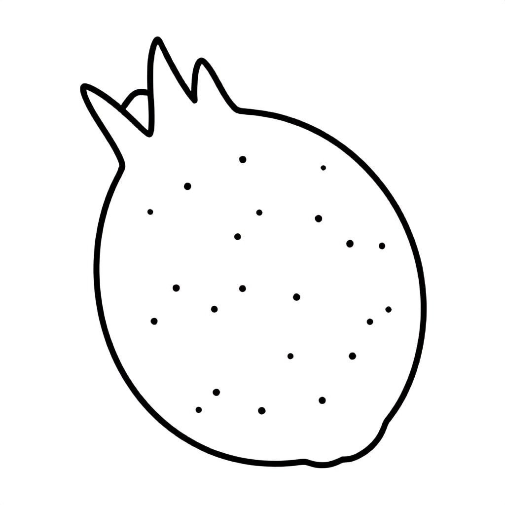 Realistic Minimalist Dragon Fruit for kids aged 3 to 6 years, thick black outlines, simple large shapes, plain white background, easy to color, no text, centered, kid-friendly illustration