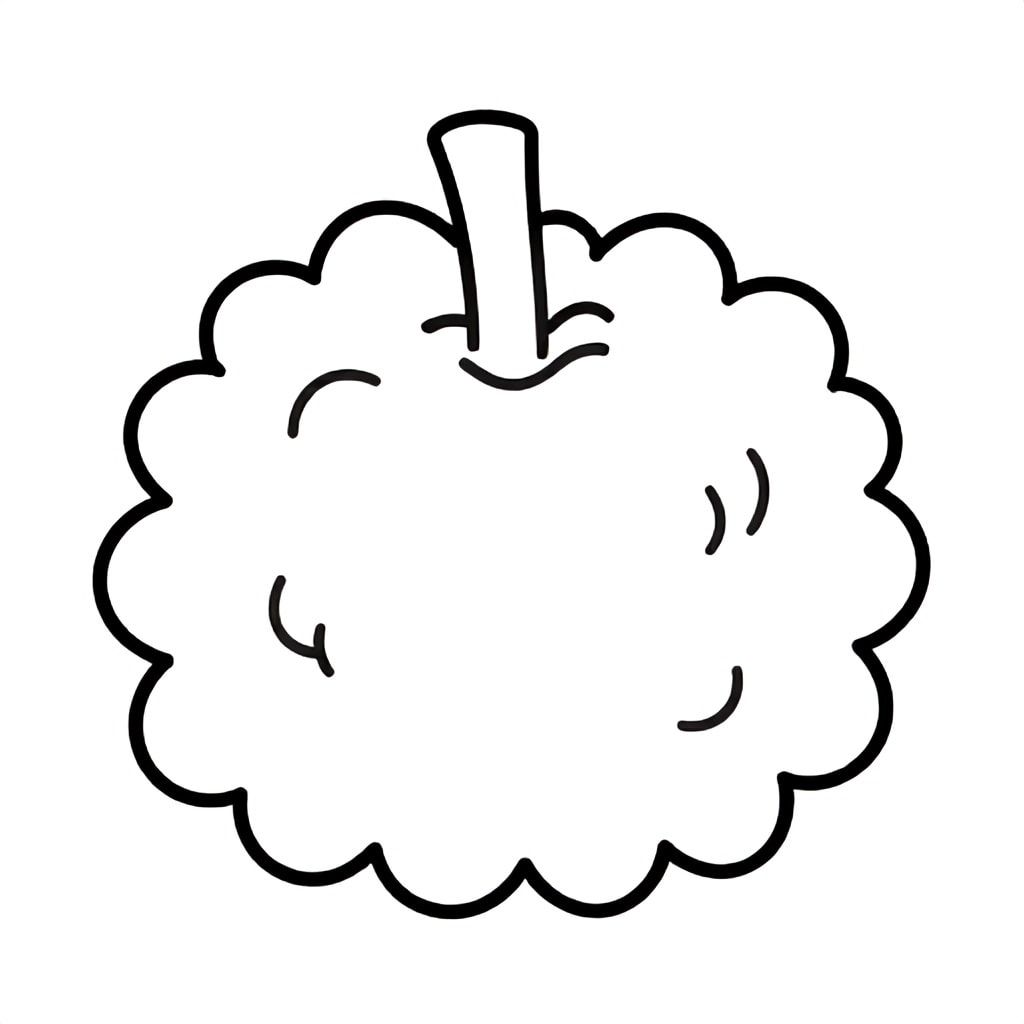 Realistic Minimalist Mulberry for kids aged 3 to 6 years, thick black outlines, simple large shapes, plain white background, easy to color, no text, centered, kid-friendly illustration
