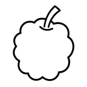 Simple Minimalist Mulberry fruit for kids aged 3 to 6 years, thick black outlines, large simple shapes, plain white background, centered on the page, easy to color, no text, no shading, kid-friendly illustration