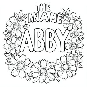 CÁI TÊN ABBY VỚI NHỮNG BÔNG HOA TO ĐẸP XUNG QUANH