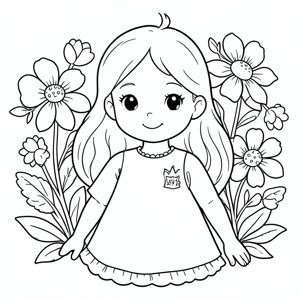 ZOEY ABBY WITH FLOWER BACKROUND