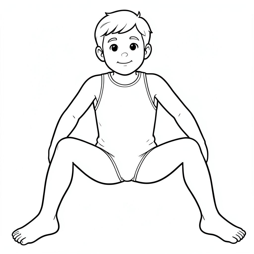 a man, leaning back on his arms sitting with his legs spread apart wearing a thin, stretched taut, translucent white speedo. (penis:1.6) bulge in his groin area, the fabric shadows show the contours of his cock shaftshape and size.