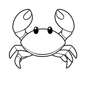 A crab.
Style rules:
Bold, simple outlines
One main subject per page
Kid-friendly, cute, non-realistic
Large coloring spaces
No text, no shading, no complexity