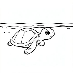 A tiny baby turtle heading toward the ocean.
Style rules :
Bold, simple outlines
One main subject per page
Kid-friendly, cute, non-realistic
Large coloring spaces
No text, no shading, no complexity