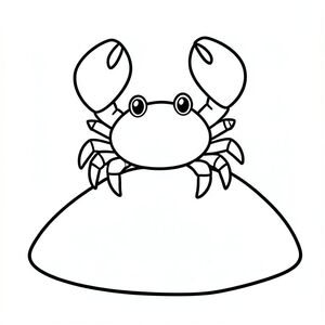 A crab standing on a simple ocean rock.
Style rules :
Bold, simple outlines
One main subject per page
Kid-friendly, cute, non-realistic
Large coloring spaces
No text, no shading, no complexity
