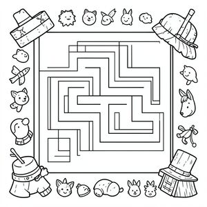 Hoạt động mê cung. Với một số đồ trang trí phương Tây 