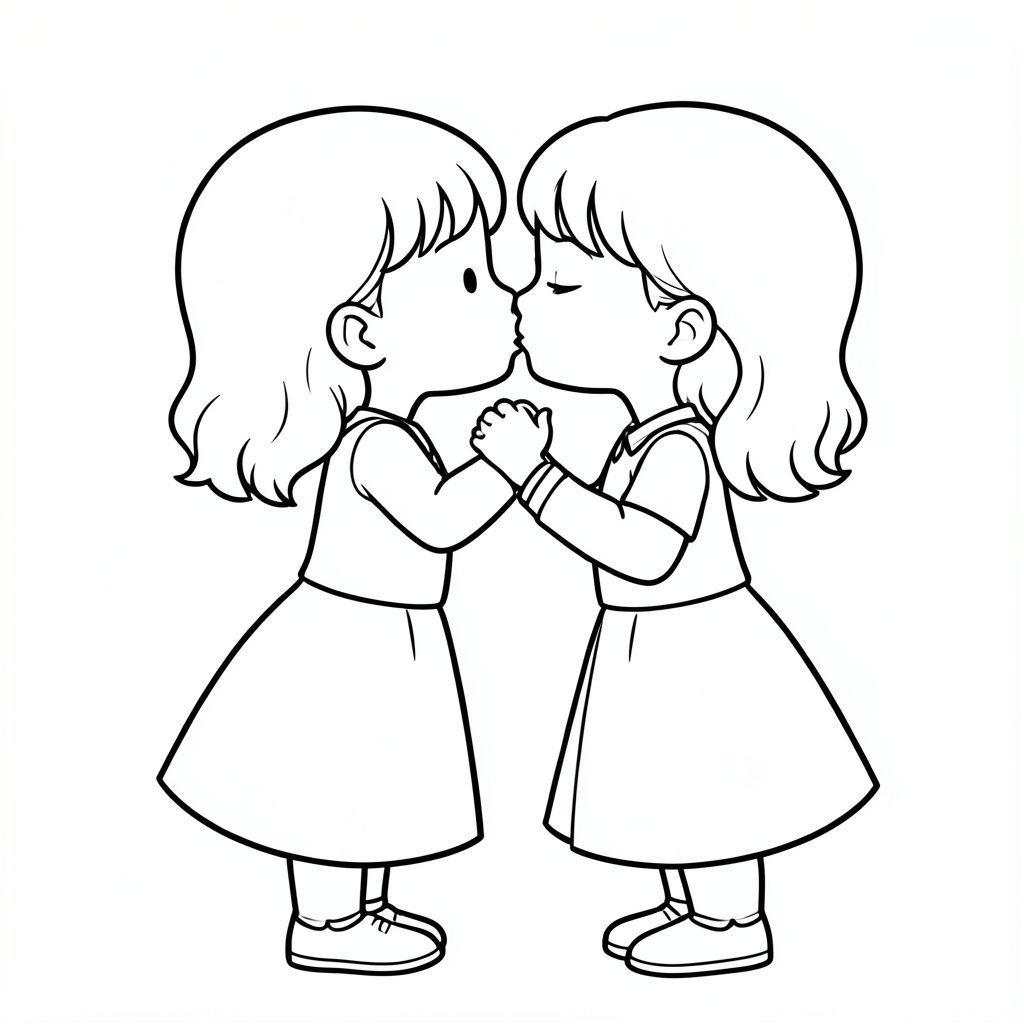 2 girls kissing