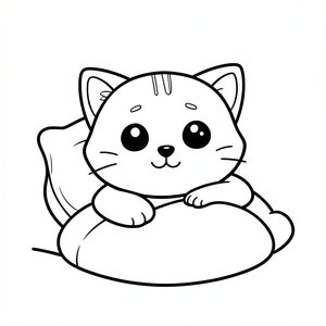 Mèo con thức dậy trên giường.
NHÂN VẬT CHÍNH (PHẢI GIỐNG HỆT NHAU TRONG TẤT CẢ 40 TRANG):
Mèo con Kawaii, đầu tròn rất to, thân hình nhỏ xíu, chân ngắn, bàn chân tròn nhỏ, mắt to tròn, mũi đen xíu, khuôn mặt cười dễ thương, má mũm mĩm, 3 đường nhỏ trên trán, râu đơn giản, tai nhỏ với chi tiết bên trong, hình tròn mềm mại, không có cạnh sắc, chi tiết tối thiểu, tỷ lệ thân thiện với trẻ em, thiết kế nhất quán trong mọi hình ảnh.

YÊU CẦU VỀ PHONG CÁCH (RẤT QUAN TRỌNG):
- CHỈ nghệ thuật đường nét đen trắng
- Đường viền dày đậm
- Không màu, không thang độ xám, không đổ bóng
- Không lộn xộn nền
- Hình dạng rất đơn giản và sạch sẽ
- Không gian mở rộng rãi để tô màu dễ dàng
- Không có kết cấu, không có gạch chéo
- Các yếu tố tối thiểu trên mỗi trang
- Bố cục căn giữa
- Thiết kế nhân vật giống nhau trong tất cả các trang
- Nền trắng
- Độ phân giải cao
- Tỷ lệ khung hình 2:3 (--ar 2:3)