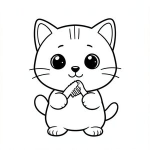 Mèo con đánh răng.
Mèo con Kawaii, đầu tròn rất to, thân hình nhỏ xíu, chân ngắn, bàn chân tròn nhỏ, mắt to tròn, mũi đen xíu, khuôn mặt cười dễ thương, má mũm mĩm, 3 đường nhỏ trên trán, râu đơn giản, tai nhỏ với chi tiết bên trong, hình tròn mềm mại, không có cạnh sắc, chi tiết tối thiểu, tỷ lệ thân thiện với trẻ em, thiết kế nhất quán trong mọi hình ảnh. YÊU CẦU KIỂU DÁNG (RẤT QUAN TRỌNG): - CHỈ NGHỆ THUẬT ĐƯỜNG NÉT ĐEN TRẮNG - Đường viền dày đậm - Không màu, không thang độ xám, không đổ bóng - Không lộn xộn nền - Hình dạng rất đơn giản và sạch sẽ - Không gian mở rộng để tô màu dễ dàng - Không có kết cấu, không gạch chéo - Các yếu tố tối thiểu trên mỗi trang - Bố cục căn giữa - Thiết kế ký tự giống nhau trong tất cả các trang - Nền trắng - Độ phân giải cao - Tỷ lệ khung hình 2: 3 (--ar 2: 3)