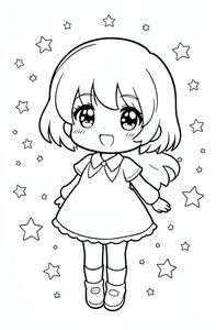 Một cô gái anime kawaii trong các vì sao