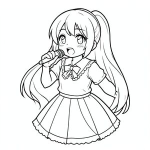 An anime idol singing 