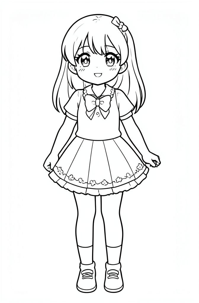 an anime idol, full body, kawaii outfit
