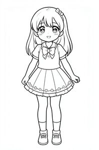 an anime idol, full body, kawaii outfit
