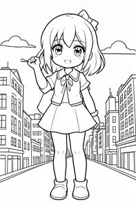 anime girl in the big city