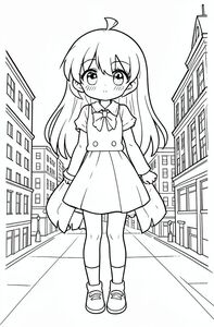 anime girl in the big city