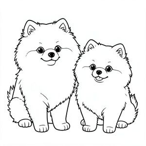 một người cha và con Pomeranian