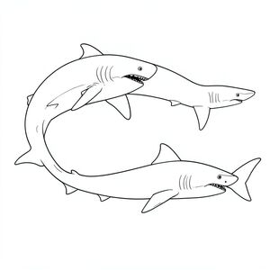 một con Megalodon và một con cá mập trắng lớn