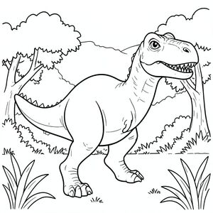 Khủng long với nền rừng rậm