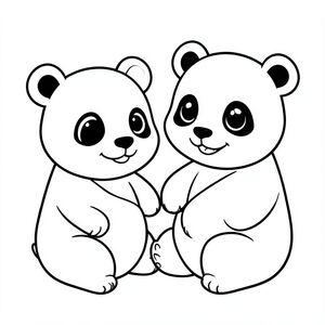 Bé và mẹ gấu trúc