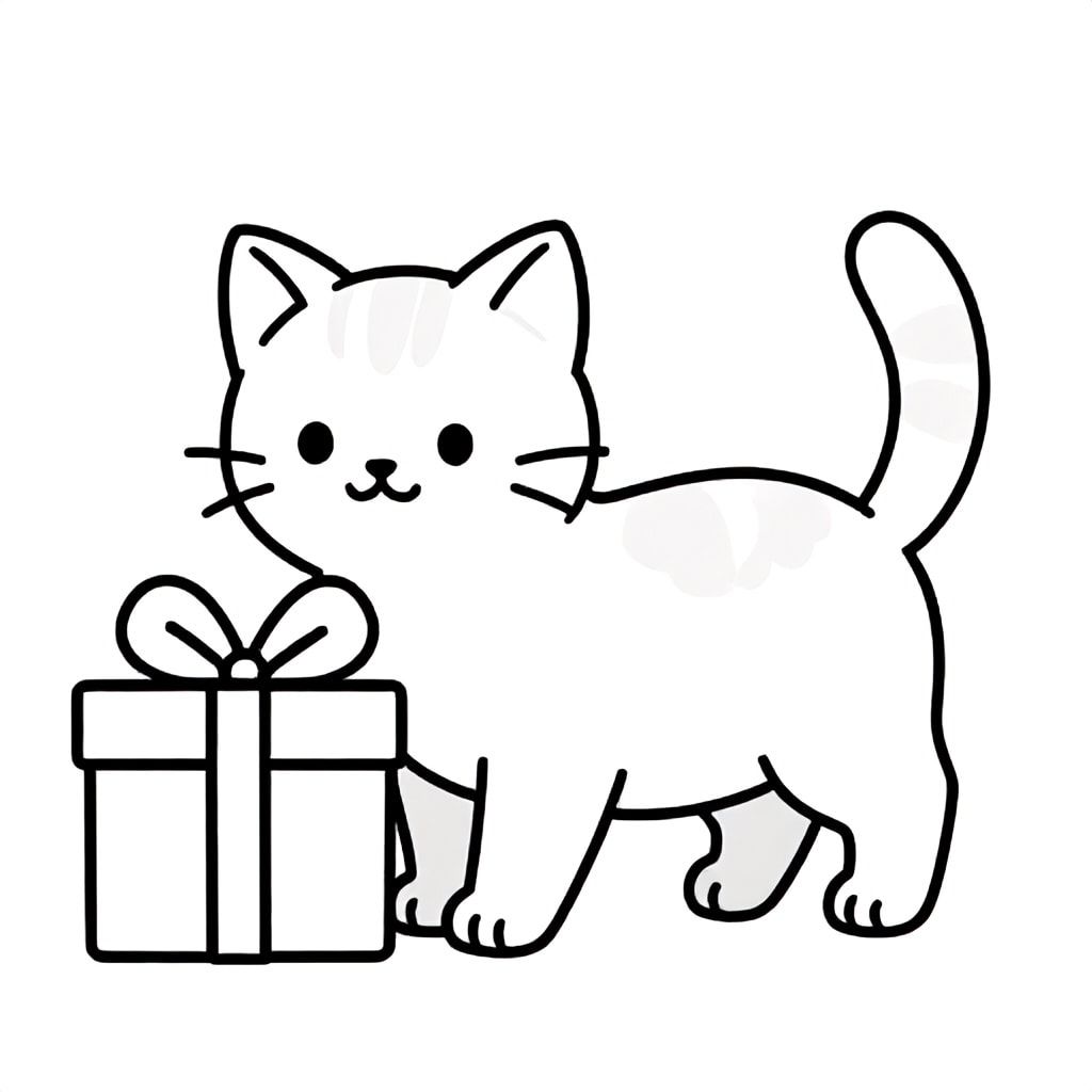 mèo con đến hoặc quà Giáng sinh