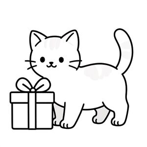 mèo con đến hoặc quà Giáng sinh