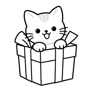 mèo con ra khỏi món quà Giáng sinh