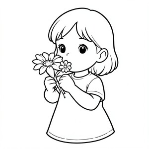 Cô gái ngửi hoa