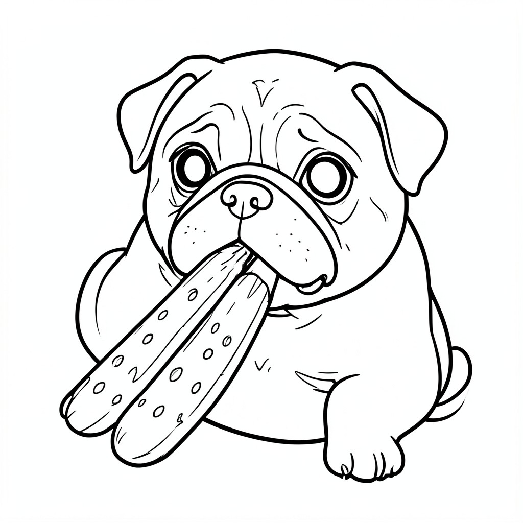 Pug ăn dưa chuột