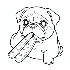 Pug ăn dưa chuột