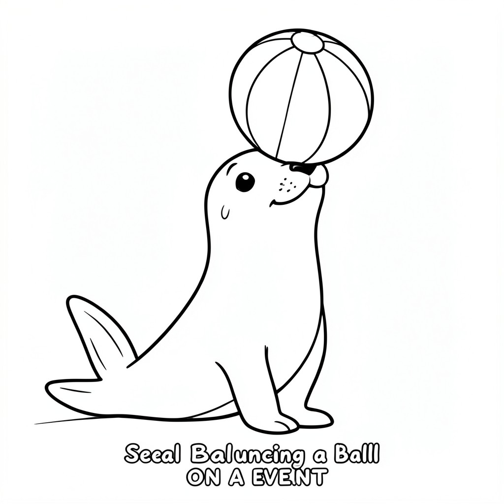 Seal Balancing a Ball ON A EVENT – A playful seal balancing a beach ball on its nose 
