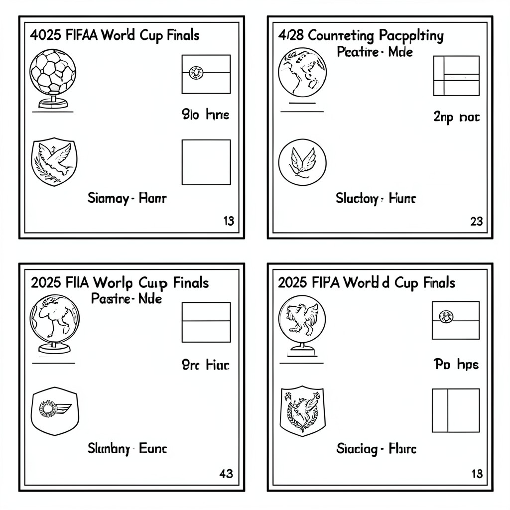 48 trang đại diện cho 48 quốc gia tham dự Vòng chung kết FIFA World Cup 2026 với mỗi trang có tên quốc gia và quốc kỳ của họ (1 quốc gia và cờ mỗi trang)