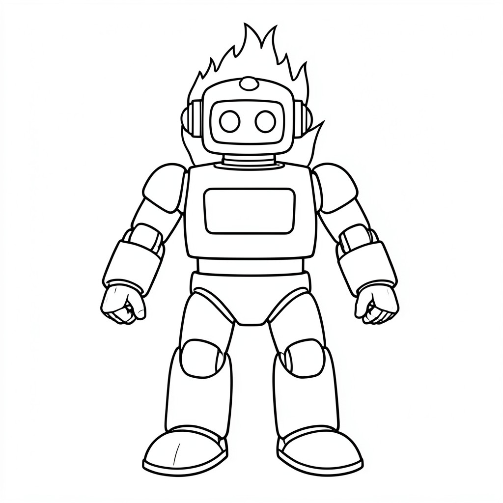 a robot with fires