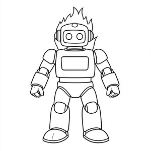a robot with fires