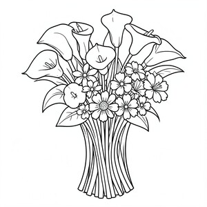 calla lillys and other flower bouquett 