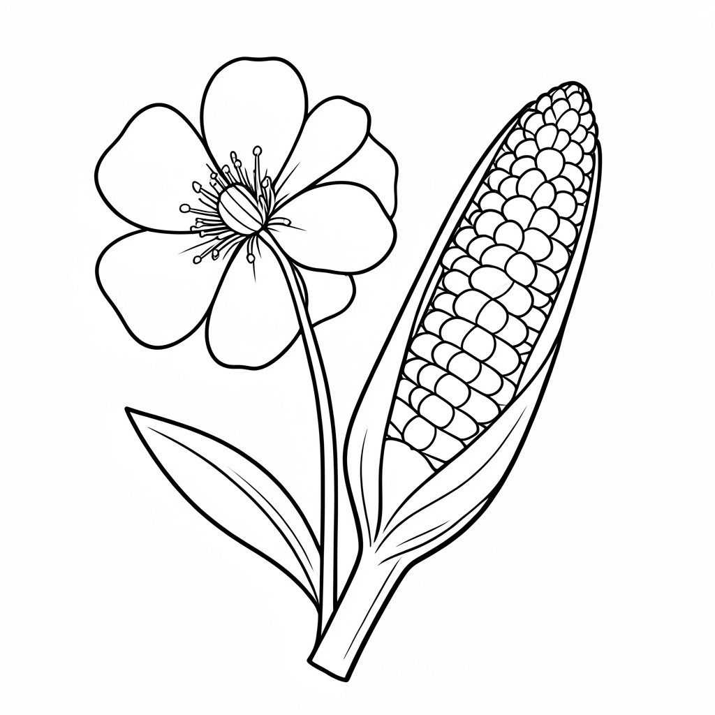 bông hoa và trái bắp