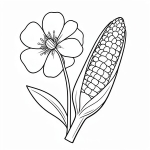 bông hoa và trái bắp