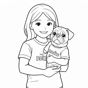Woman holding pug with Reebok shirt