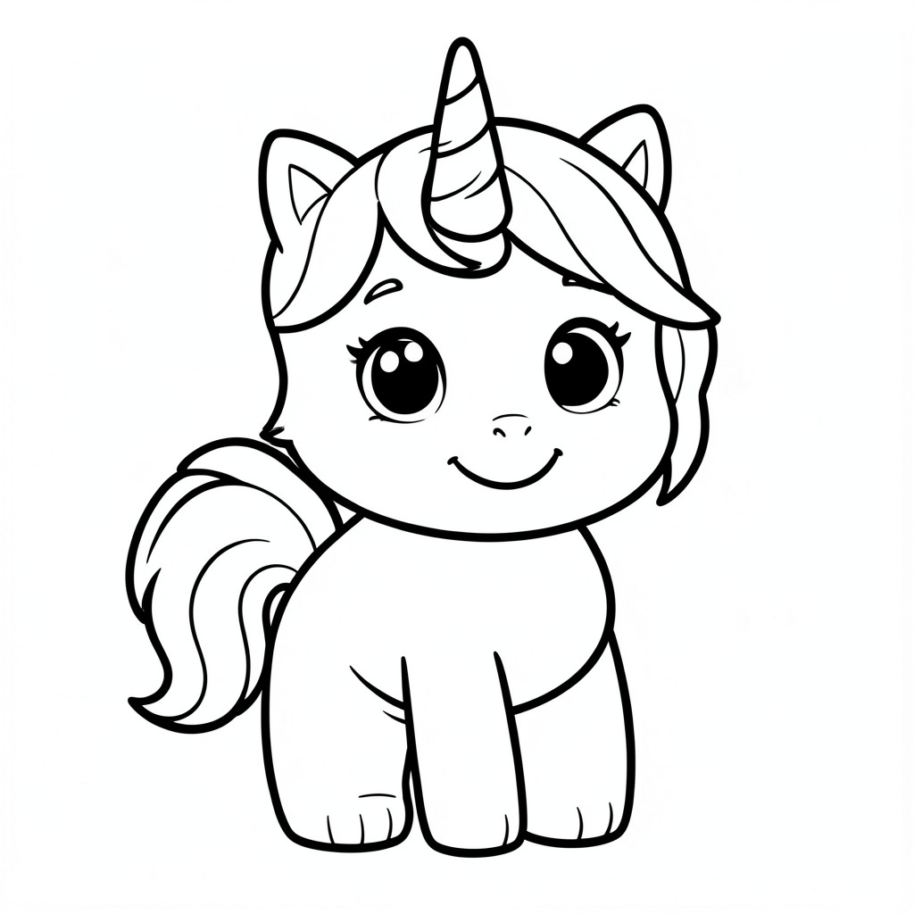 cute adorable unicorn baby in kawaii style with attitude 