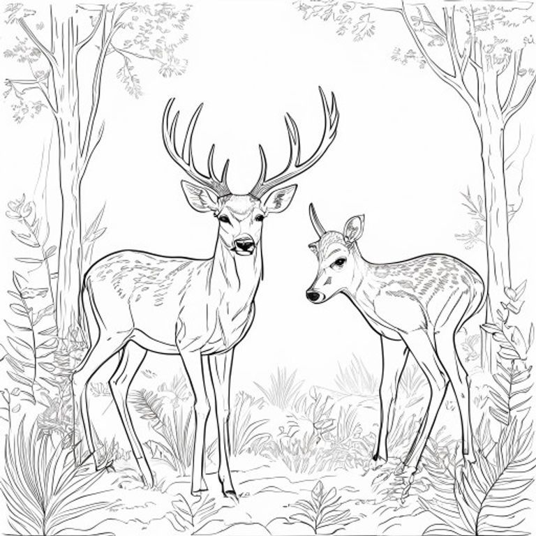 Hươu v.v. Bụi rậm rừng, v.v. chân chân v.v.