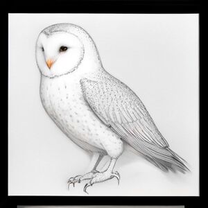 ​A highly detailed, photorealistic cinematic image of a wise old barn owl, distinguished by its heart-shaped facial disc, wearing tiny, intricate round brass spectacles. The owl is perched intently on a stack of ancient, leather-bound, dust-covered science books, its talons gently gripping the top volume. It is peering with focused concentration through the eyepiece of a complex, aged brass microscope at a glass slide. The setting is a dimly lit, classic 19th-century Victorian laboratory, rich in atmosphere, with shelves packed full of glass beakers, bubbling flasks filled with colored liquids, and detailed astronomical charts and celestial globes in the background. Warm, golden light spills from a single, ornate brass desk lamp, creating dramatic shadows and highlighting the textures of feathers, brass, and old paper, conveying an intense atmosphere of study, deep knowledge, and rigorous academic pursuit. Dust motes dance in the light. Extreme attention to detail, 8k resolution.