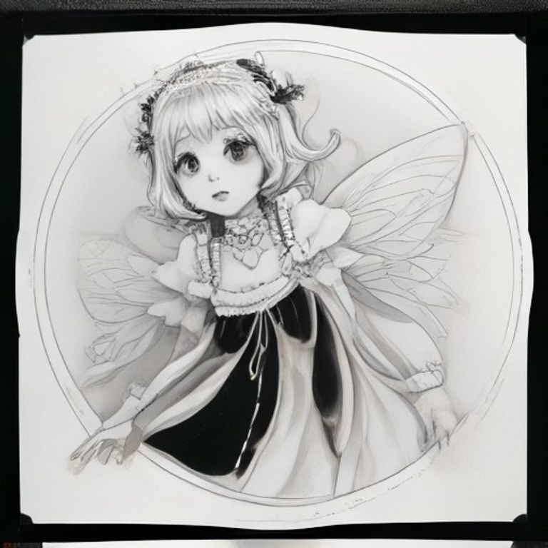 fairy princess kids coloring thick lines
